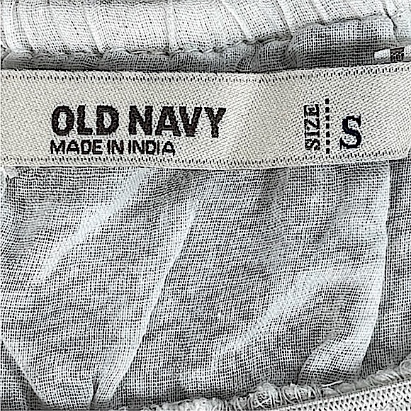 Old Navy size small ivory dress with metallic silver gold floral ruffled bottom - Picture 12 of 13